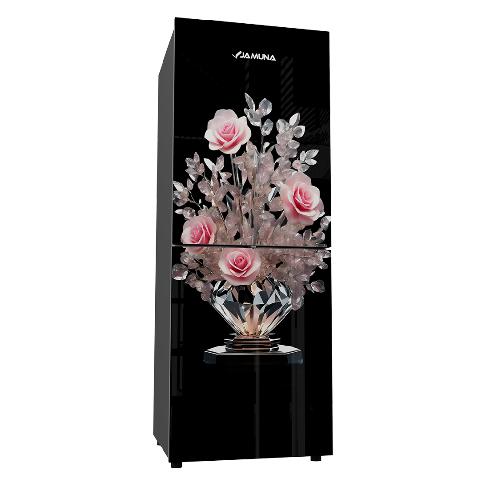 Jamuna 228L Refrigerator JE5-TM2B8QD Diamond Roses,Magical black,Electric Blue ,Silver Diamod ,fusion Floral