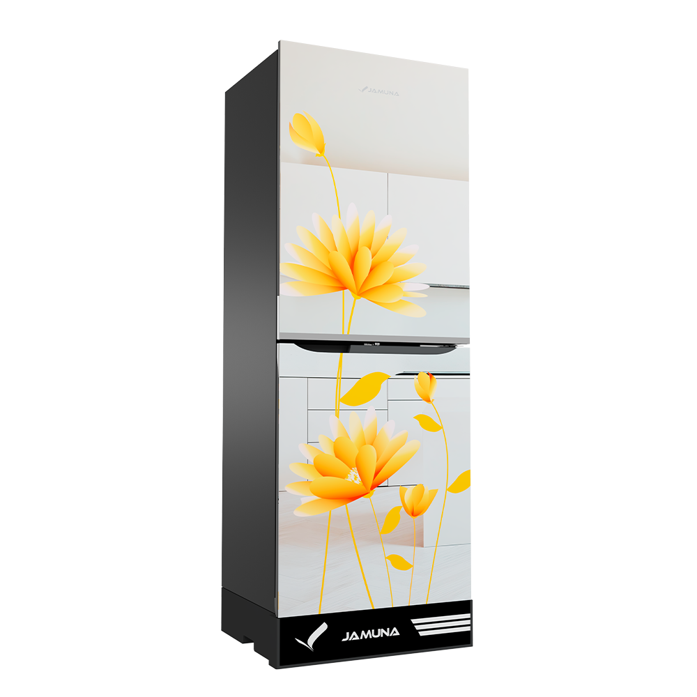 Jamuna 265L Refrigerator JE5-TM2F5HQD Mirror Golden Lotus